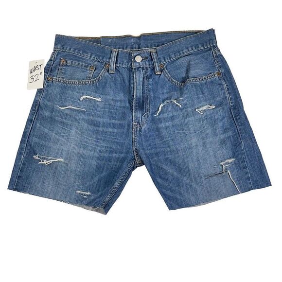 Levi’s 505 Straight Fit Cutoff Denim Jean Shorts Waist Size 32 - Picture 1 of 5